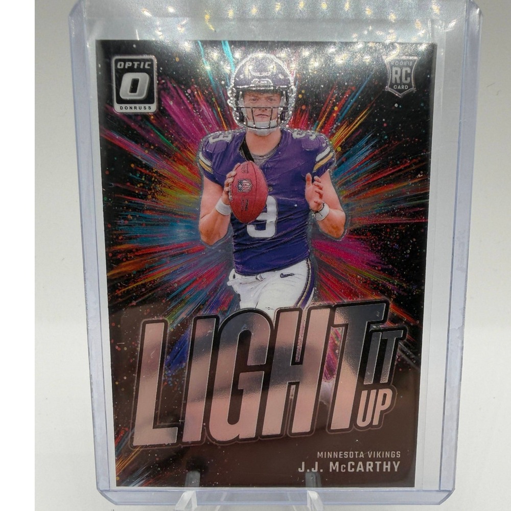 J.J. McCarthy Light It Up 2024 Panini Donruss Optic #2 NFL Minnesota Vikings